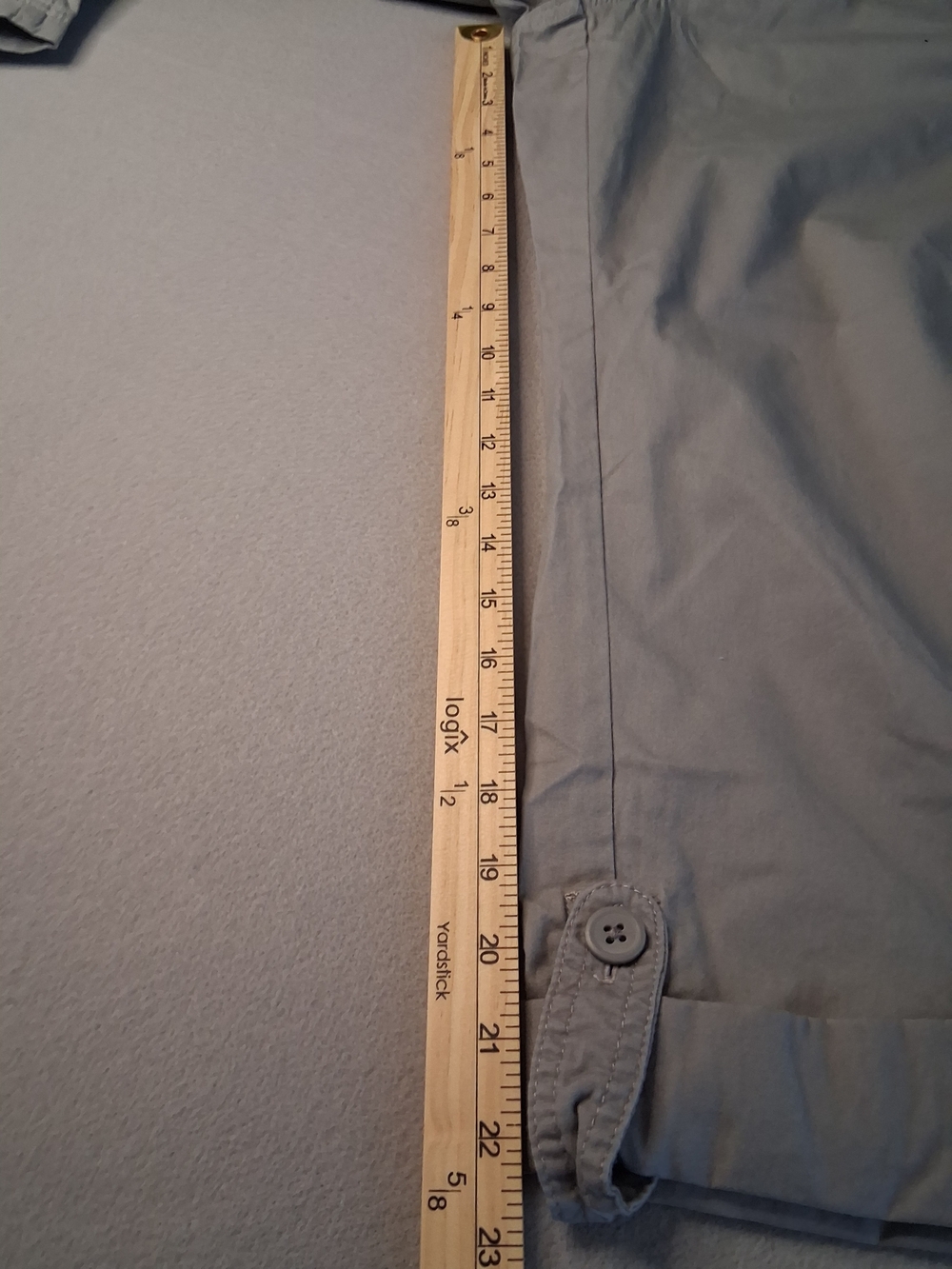 Woman Within Gray Cargo Capri Pants 22W Plus Size 100% Cotton Elastic Waist Casu - Picture 8 of 9